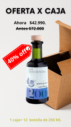 Caja de Aceite de oliva con Ajo Chilote 250 ML