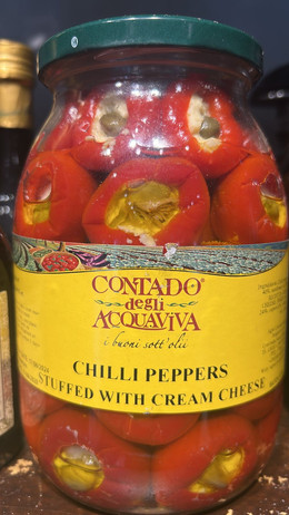 Pimientos rellenos con queso crema y alcaparras 1kg