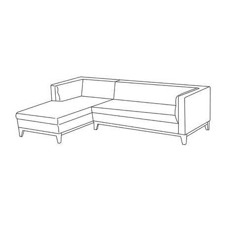 Lado del Chaise sofá Praga Seccional