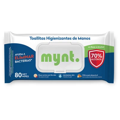 TOALLITAS HIGIENIZANTES PARA MANOS Y SUPERFICIES 80 WIPES 