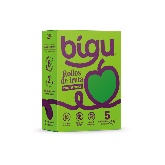 Caja 5 unidades Rollos de Fruta Manzana 125g  - caja manzana