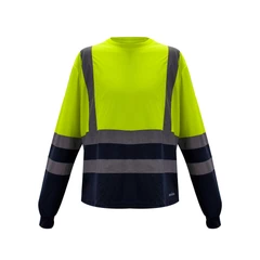 POLERA COOLDRY CUELLO REDONDO HI VIS BICOLOR AMARILLO KUMEN