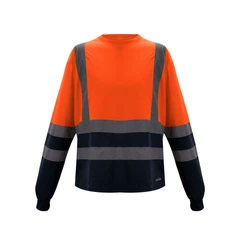 POLERA COOLDRY CUELLO REDONDO HI VIS BICOLOR NARANJO KUMEN