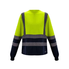 Polera Cooldry Cuello Redondo Hi Vis Bicolor Amarillo Kumen