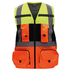 Chaleco Geologo Minero Mujer Bicolor Amarillo-Naranja Kumen