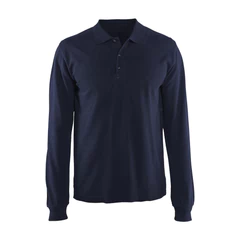 Polera Pique Azul Manga Larga Kumen