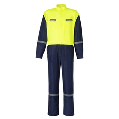 Buzo Piloto Poplin Bicolor con Reflectante Doble Azul-Amarillo Kumen