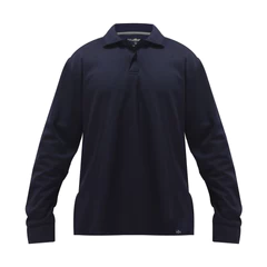 Polera Waffle Manga Larga Azul Kumen