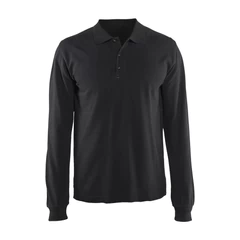 Polera Pique Negro Manga Larga Kumen