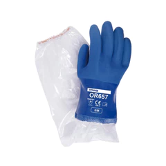 Guantes Or657 PVC Azul con Mangas Towa