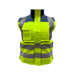 Chaleco Mujer Premier Amarillo-Azul Kumen