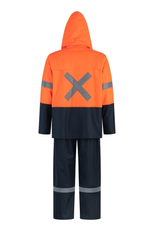 TRAJE SEALTOP PU/PVC BICOLOR NARANJO / AZUL CON CINTA REFLECTANTE SIBERIA