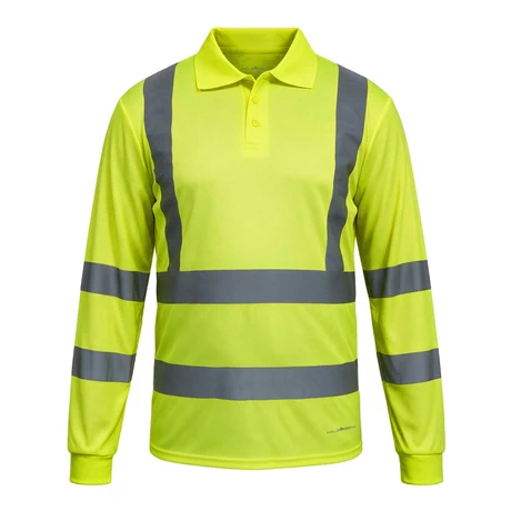 Polera Pique Hi Vis Manga Larga Amarillo Kumen