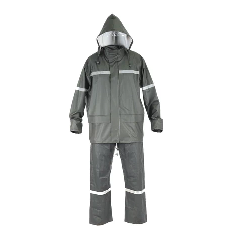 TRAJE SEALTOP PU/PVC ANTIÁCIDO VERDE CON CINTA REFLECTANTE SIBERIA