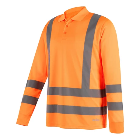 POLERA PIQUE HI VIS MANGA LARGA NARANJO KUMEN