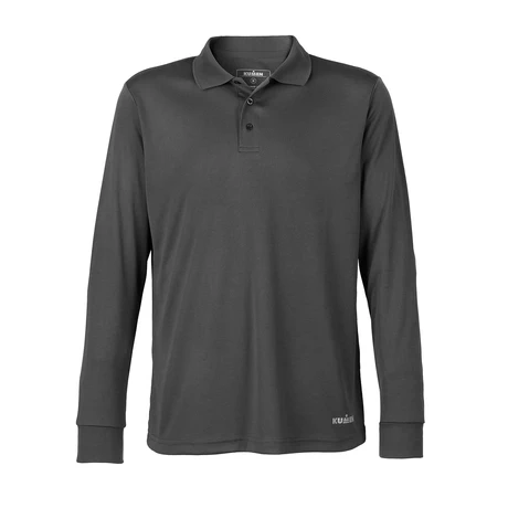 POLERA PIQUE COOLDRY MANGA LARGA GRIS KUMEN