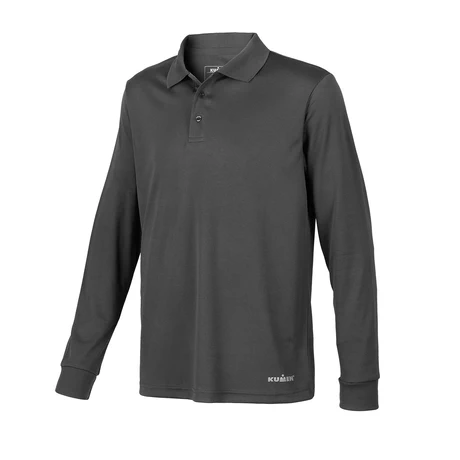 POLERA PIQUE COOLDRY MANGA LARGA GRIS KUMEN