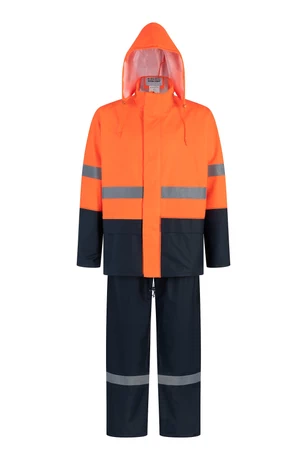 TRAJE SEALTOP PU/PVC BICOLOR NARANJO / AZUL CON CINTA REFLECTANTE SIBERIA