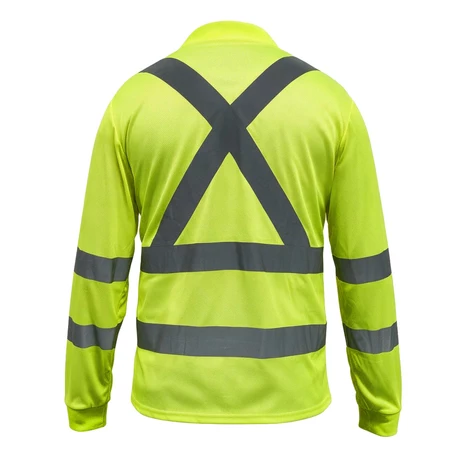 Polera Pique Hi Vis Manga Larga Amarillo Kumen