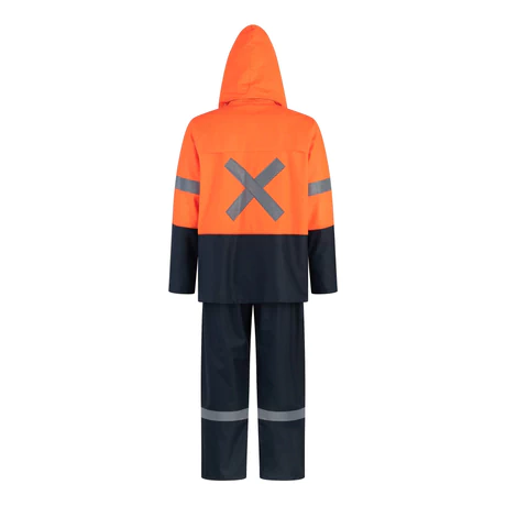 Traje Sealtop PU-PVC Bicolor Naranjo-Azul con Cinta Reflectante Siberia