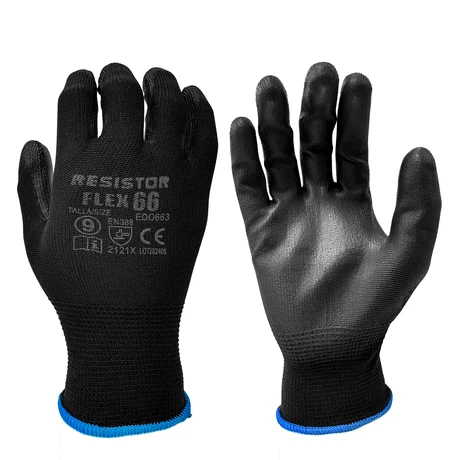 GUANTE FLEX 66 PALMA PU NEGRO ISP RESISTOR