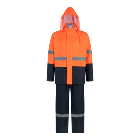 Traje Sealtop PU-PVC Bicolor Naranjo-Azul con Cinta Reflectante Siberia