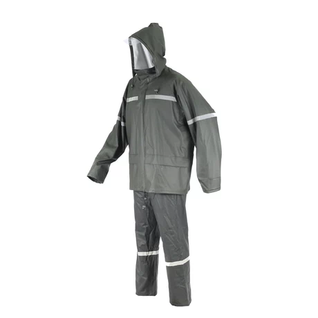 TRAJE SEALTOP PU/PVC ANTIÁCIDO VERDE CON CINTA REFLECTANTE SIBERIA