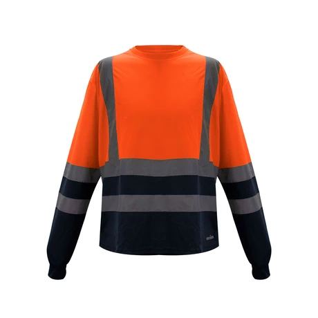 POLERA COOLDRY CUELLO REDONDO HI VIS BICOLOR NARANJO KUMEN