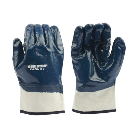 GUANTE KRON SC NITRILO AZUL PUÑO SEGURIDAD ISP RESISTOR