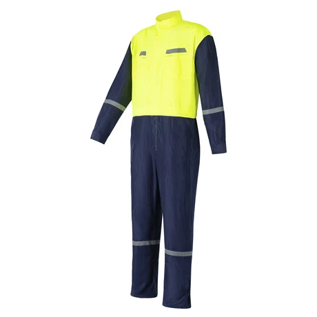 BUZO PILOTO POPLIN BICOLOR CON REFLECTANTE DOBLE AZUL/ AMARILLO KUMEN