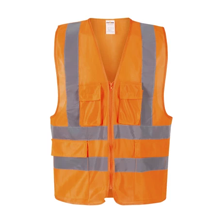 CHALECO REFLECTANTE MODELO SUPERVISOR 4 BOLSILLOS NARANJO KUMEN