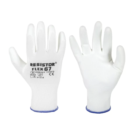 Guantes Flex 67 Palma Pu Blanco Resistor