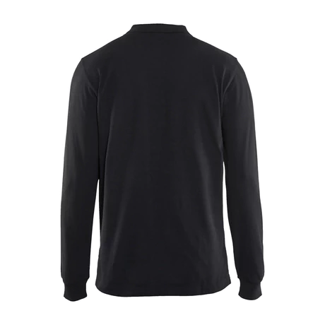 Polera Pique Negro Manga Larga Kumen