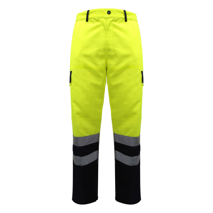 PANTALÓN ALTA VISIBILIDAD CARGO GABARDINA AMARILLO  KUMEN - PANTALON-BICOLOR-AMARILLO-1.jpg