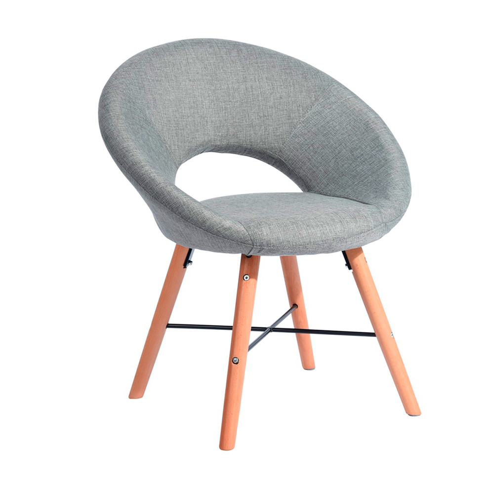 Silla Sitial Comedor de Tela Gris