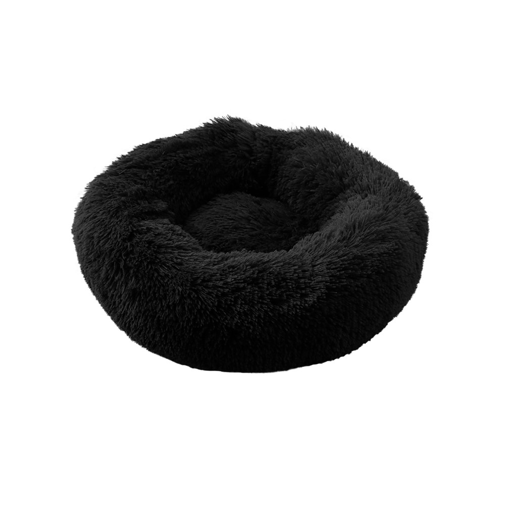 Cama Mascotas Antiestres Circular Felpa M Gris