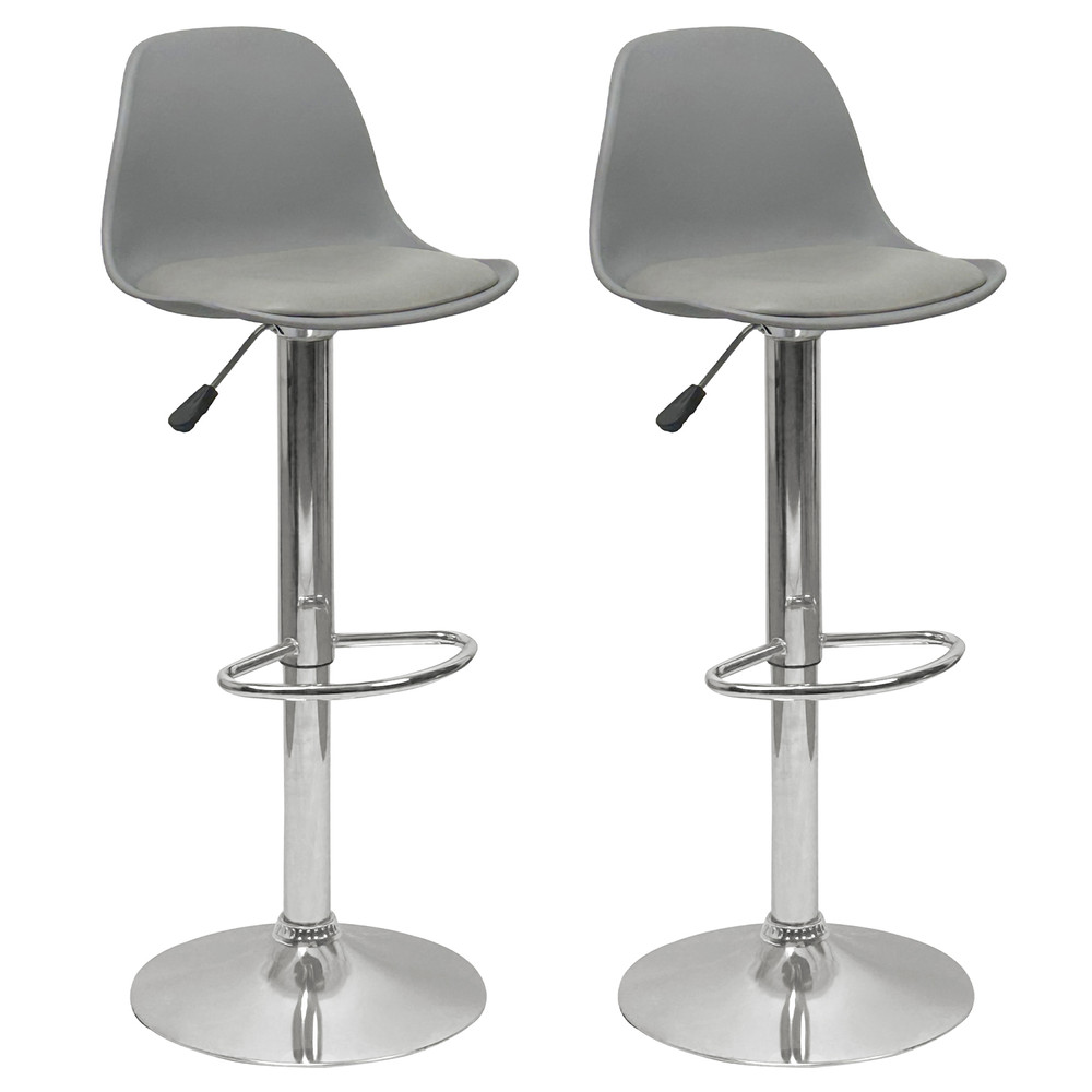 Pack 2 Sillas Altas Bar Taburete Orlando-T Gris