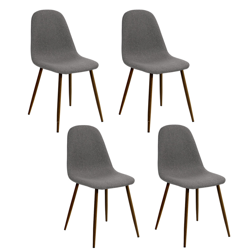Pack 4 Sillas Comedor Sitial Charlton Tela Gris