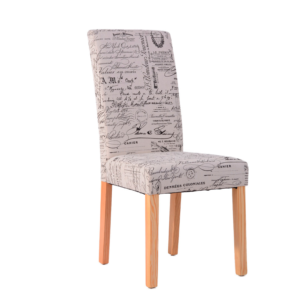 Silla de Comedor Estampada Acolchada Beige