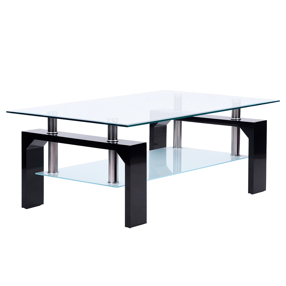 Mesa de Centro de MDF y Vidrio 45x60x110 cm