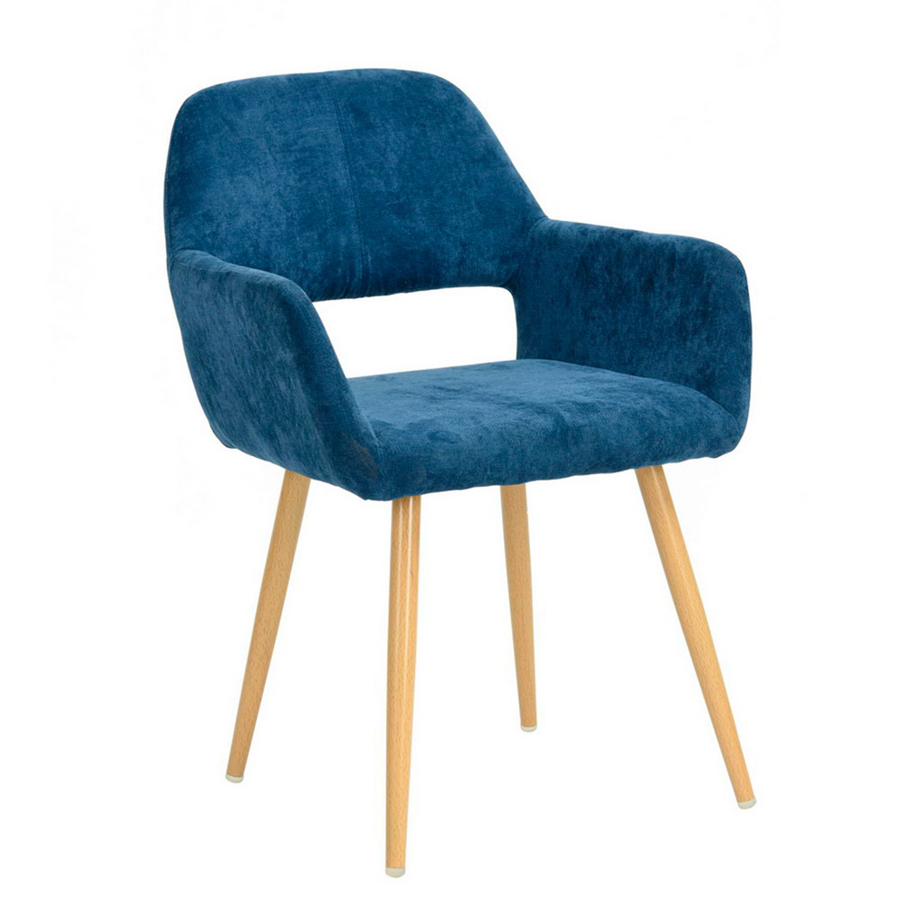 Silla Comedor Cromwell Terciopelo Azul