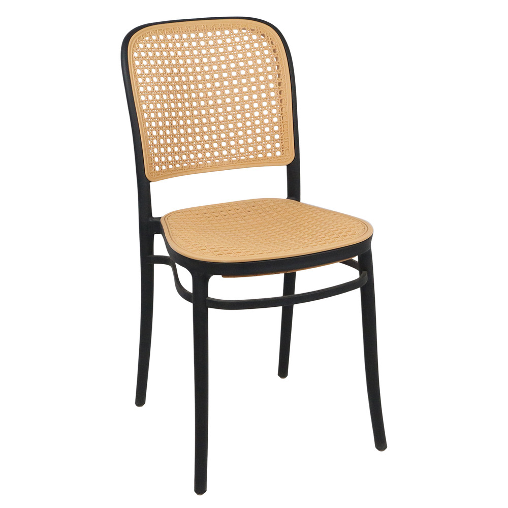 Silla Terraza Plástica Cairo Negra/Beige
