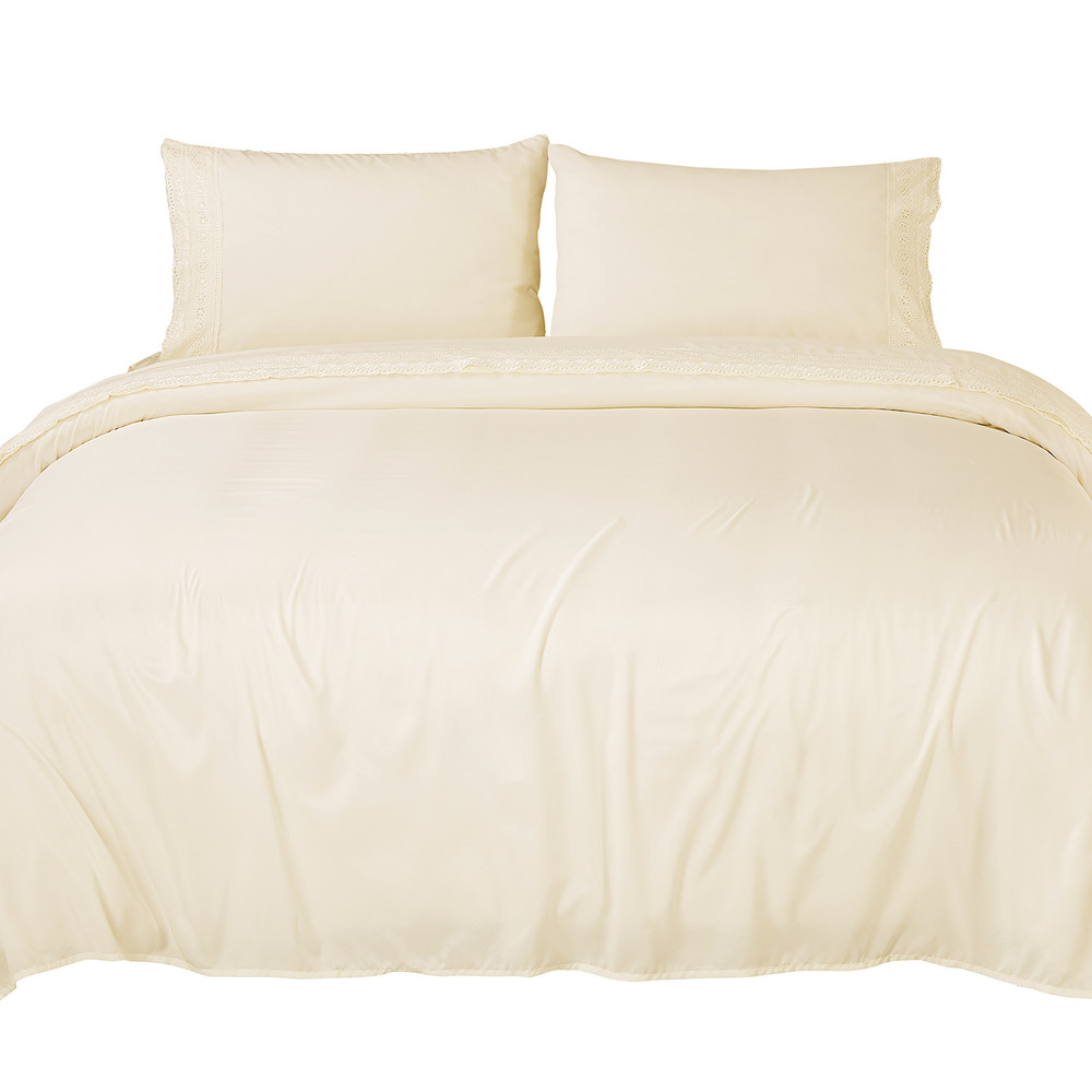 Sábana Broderie King Crema