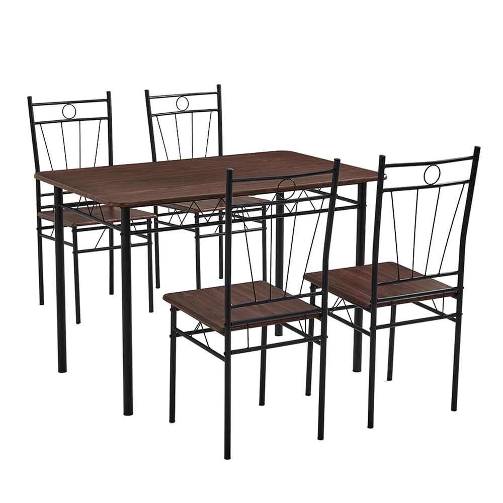 Juego de comedor 4P Verona Negro 74x70x110 cm