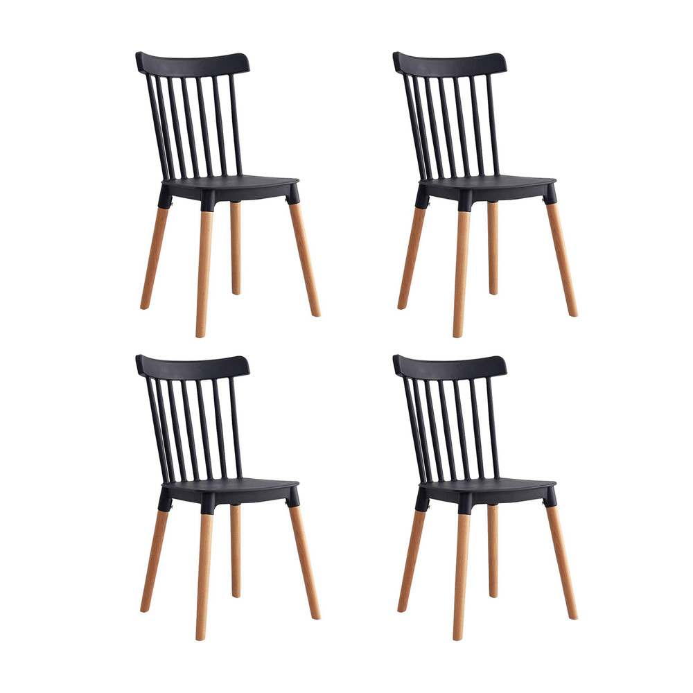 Pack 4 Sillas Clásicas Comedor Negro