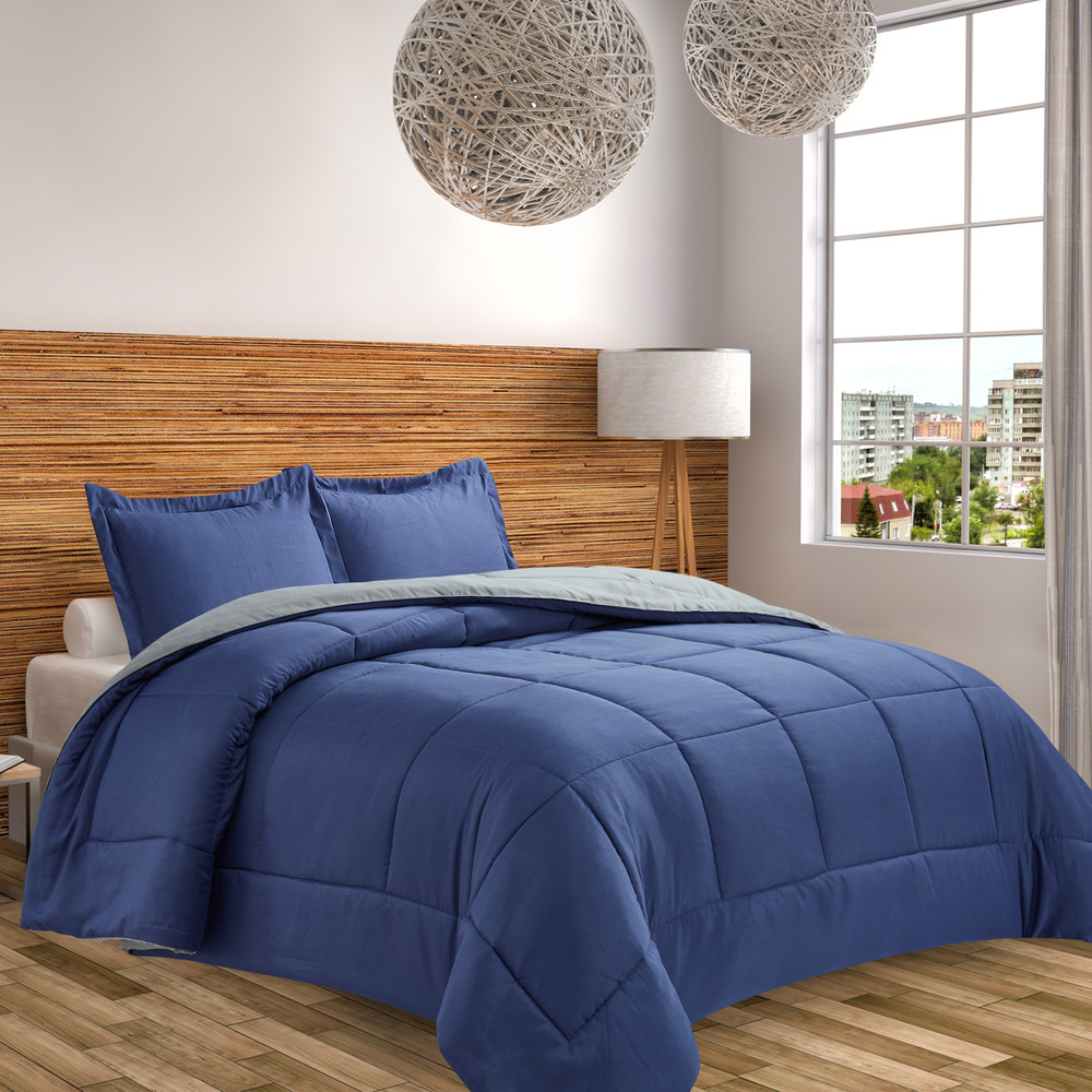 Plumón Reversible Marnie 2 Plazas Azul