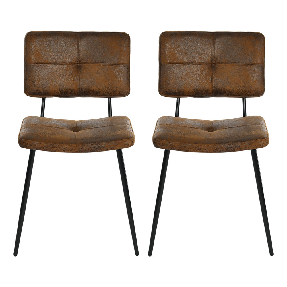 Pack 2 Silla Comedor  Karomi Vintage PU Café