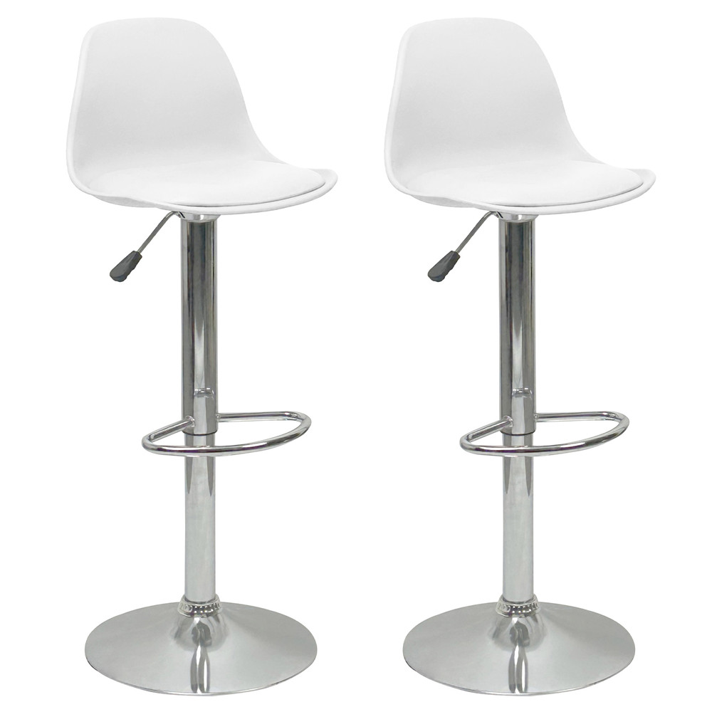 Pack 2 Sillas Altas de Bar Orlando-T Blanco