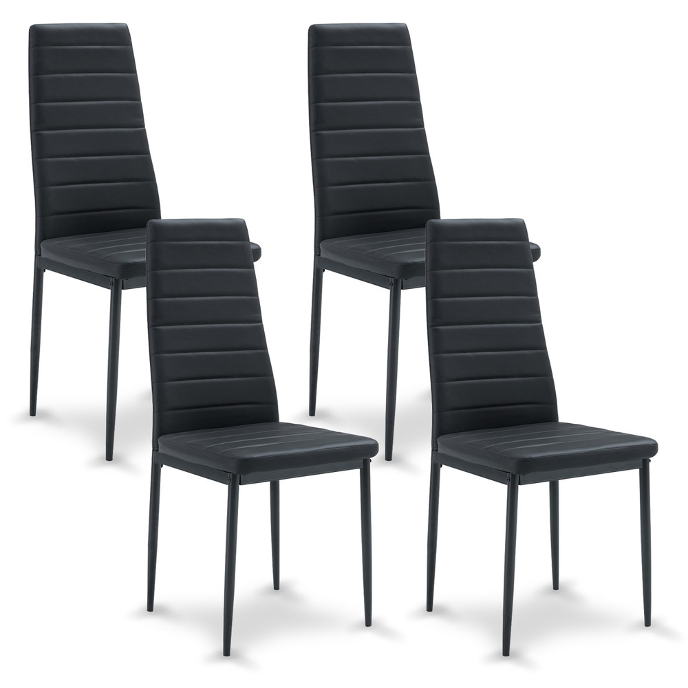 Pack 4 Silla de Comedor Boston Negro