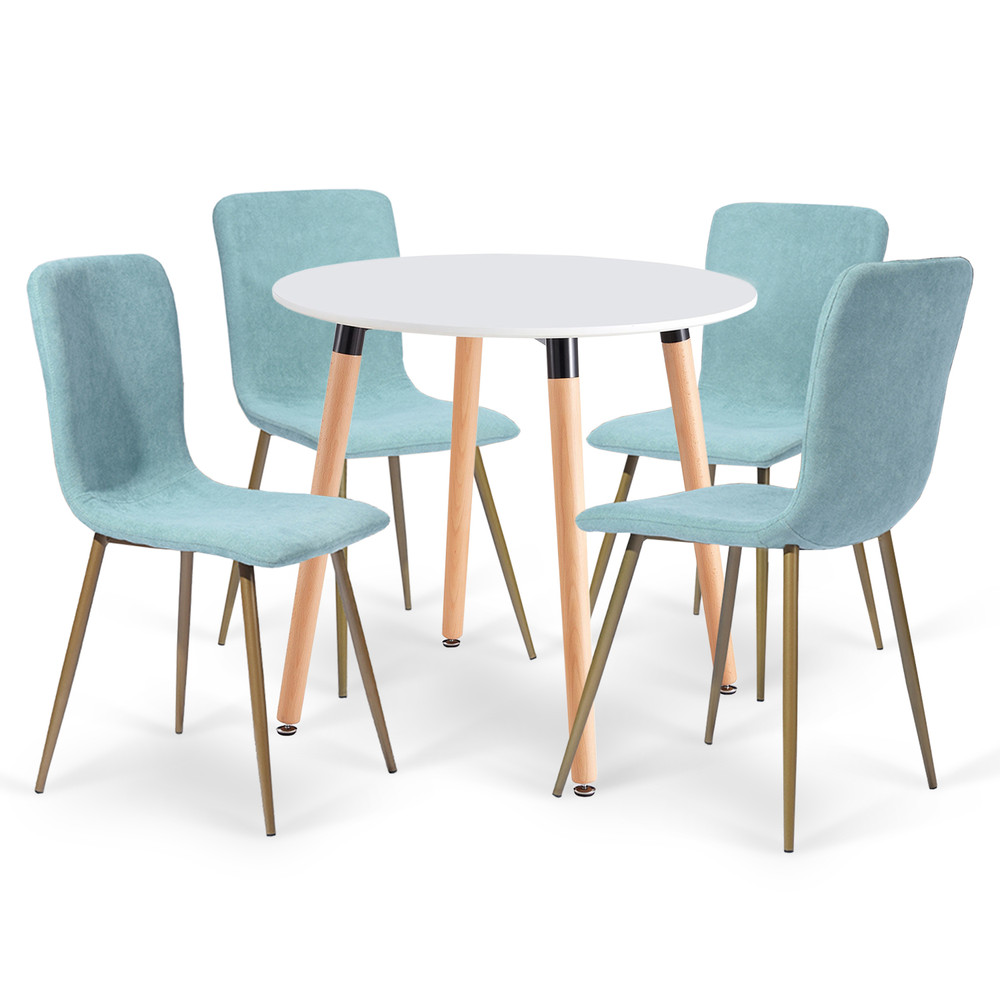Comedor 4P Emily 80X74 + Sillas Gold Juliet Menta